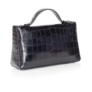30-662-BLK THE SOPHIE Gracen Nile Crocodile Handbag, Black