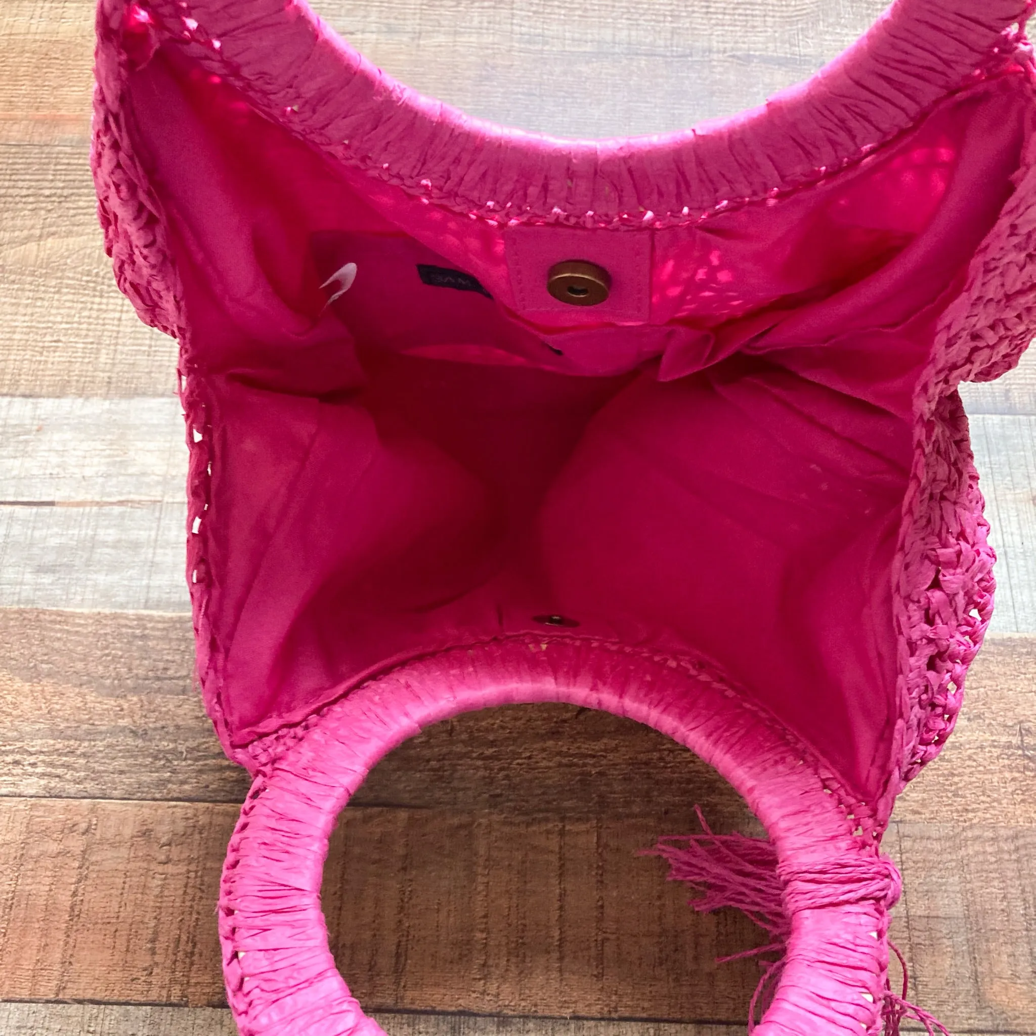 3AM Forever Fuchsia Paper Straw with Tassels Handbag