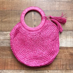 3AM Forever Fuchsia Paper Straw with Tassels Handbag