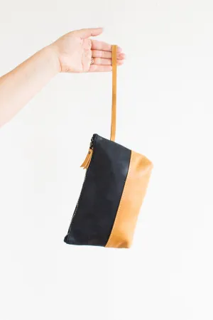 Abena Wristlet, Caramel and Black