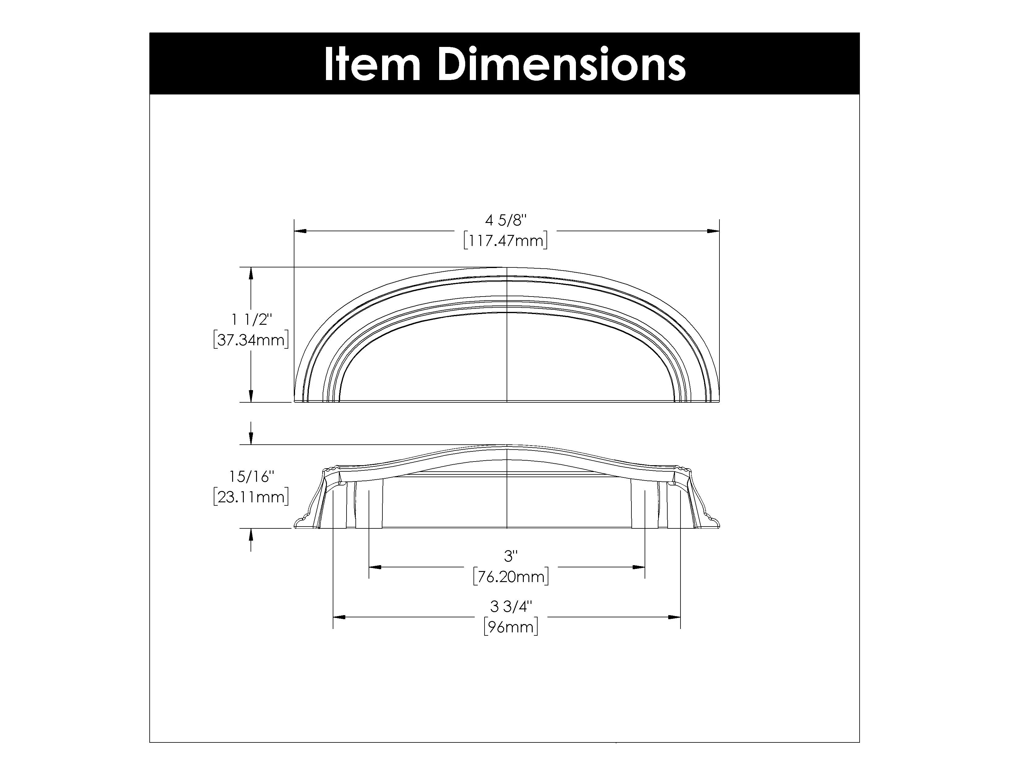American Diner Cup Pull, 3" & 96mm C/C - CTG3787