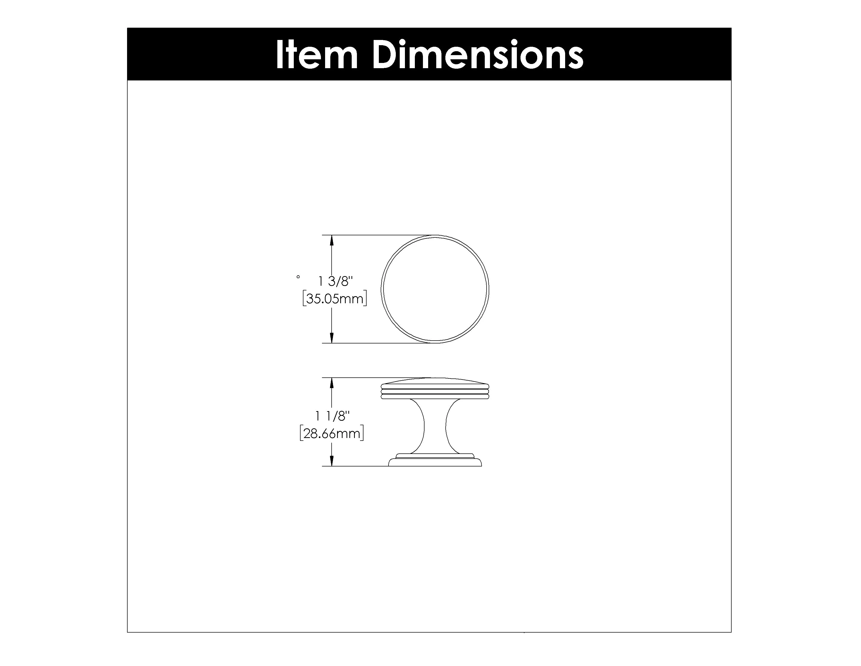 American Diner Knob, 1-3/8" DIA. - CTG3776