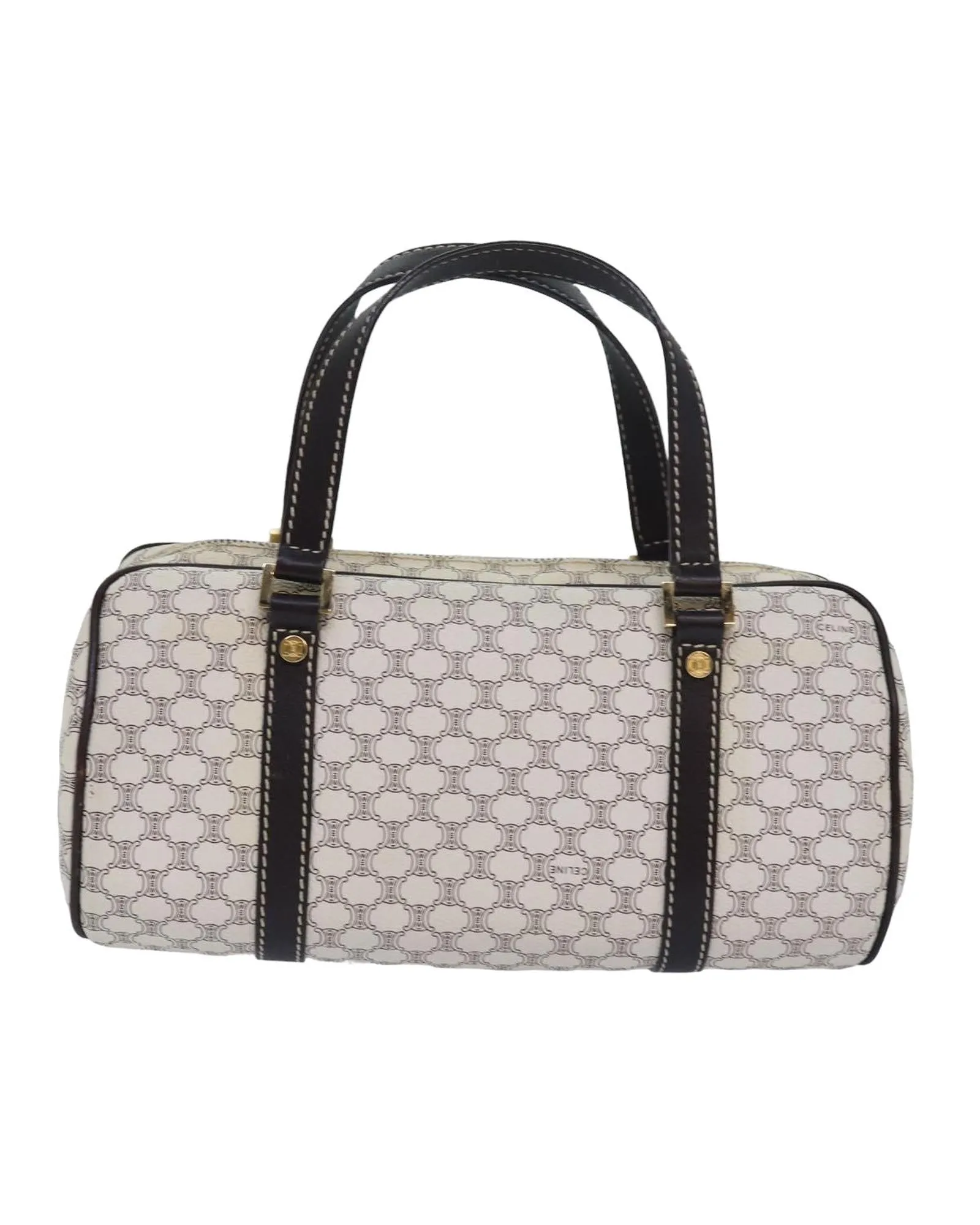 Authentic Celine Macadam Canvas Hand Bag in PVC Leather