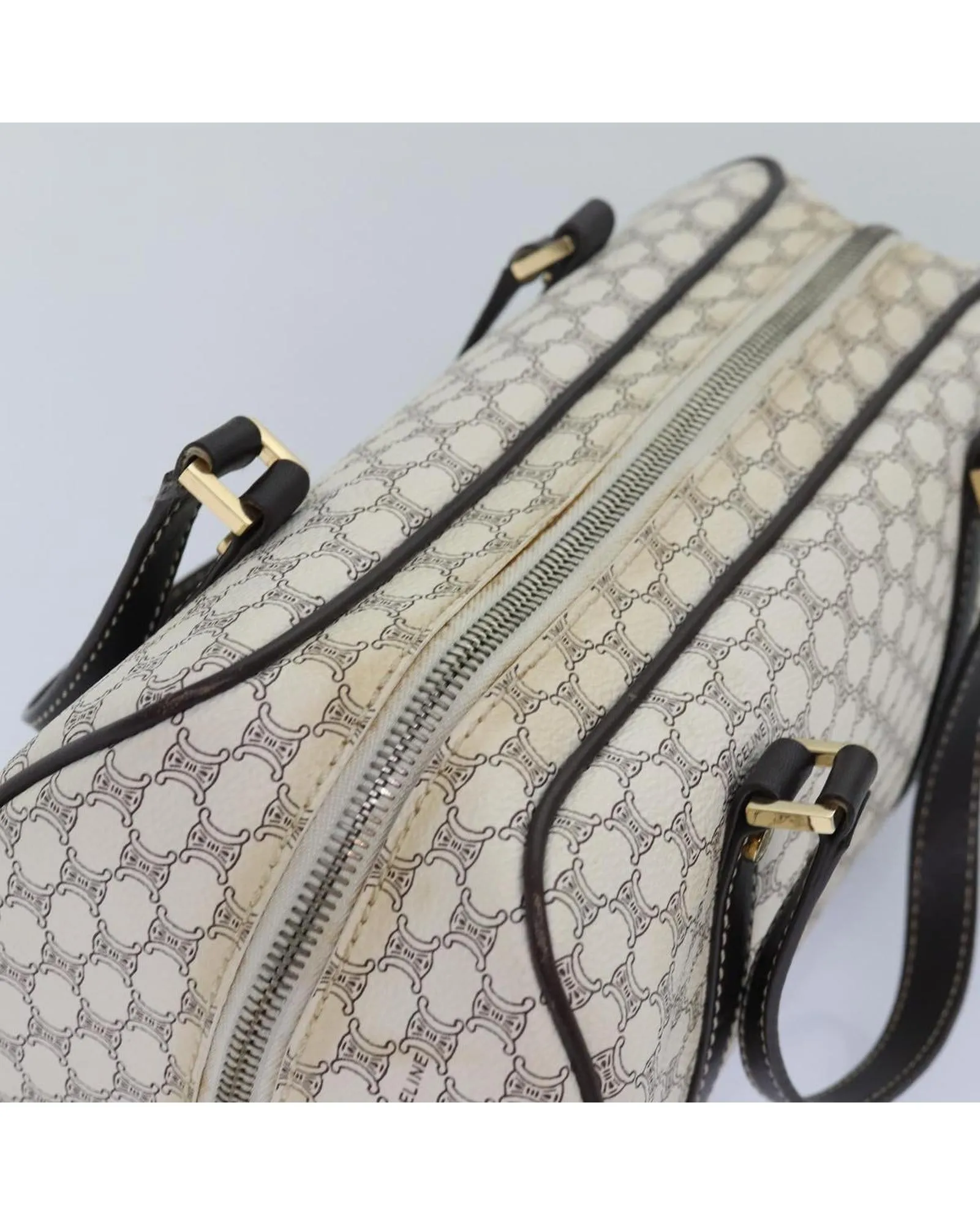 Authentic Celine Macadam Canvas Hand Bag in PVC Leather