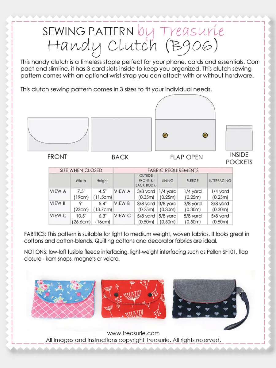 (B906) Clutch Patterns, HANDY Clutch Pattern