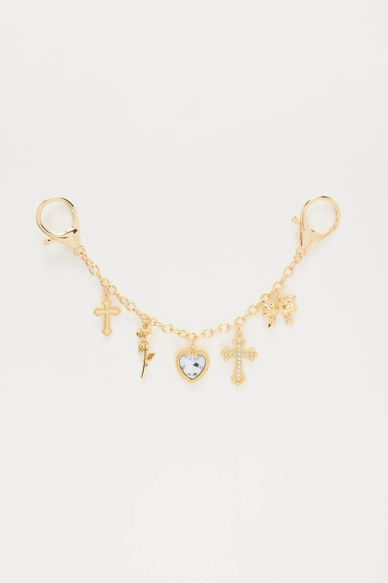 Beauty And Essex Handbag Charm Chain - Gold/Clear