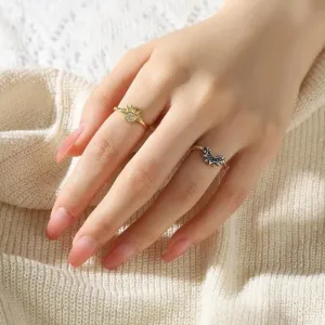 Celestial Blue Sparkling Moon Sun Women's Ring