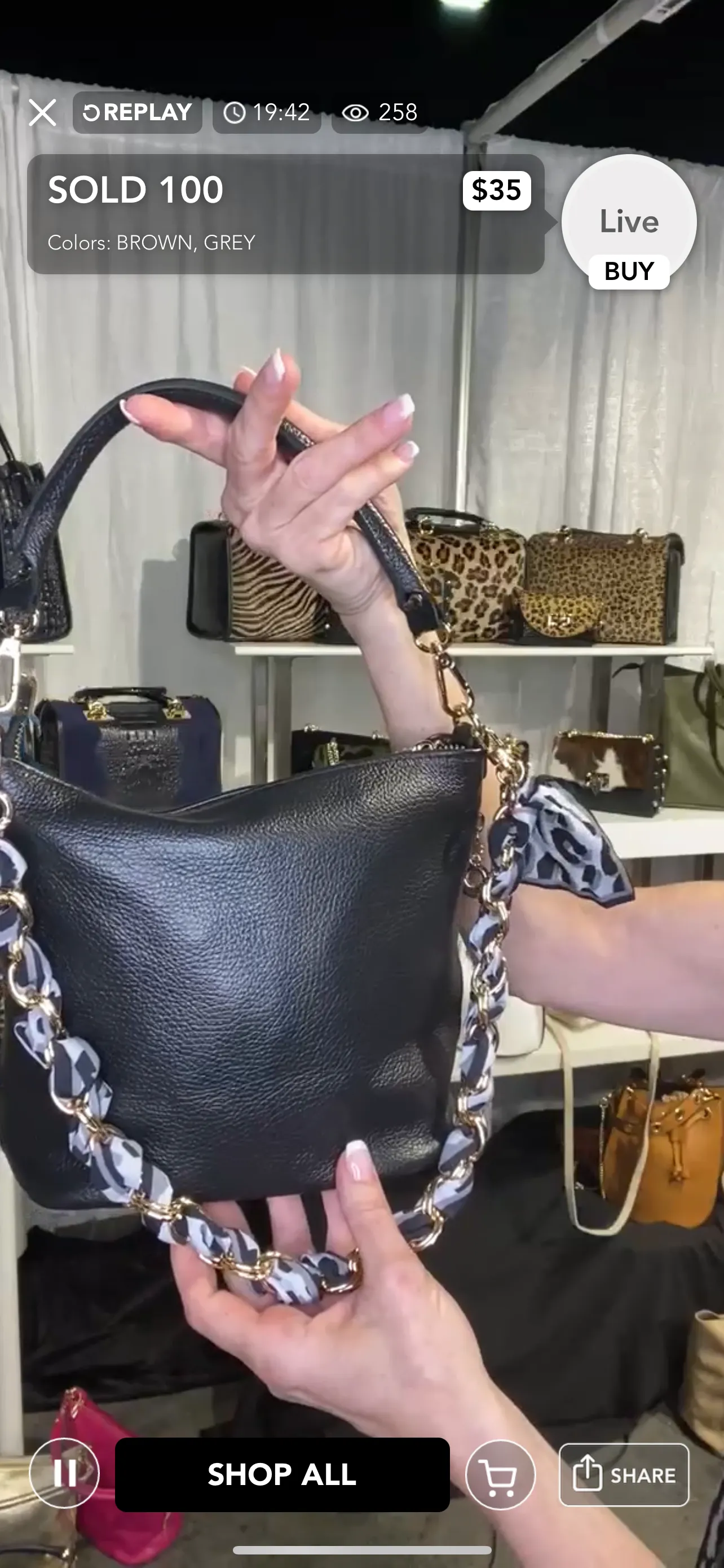 CHAIN AND FABRIC HANDBAG STRAP