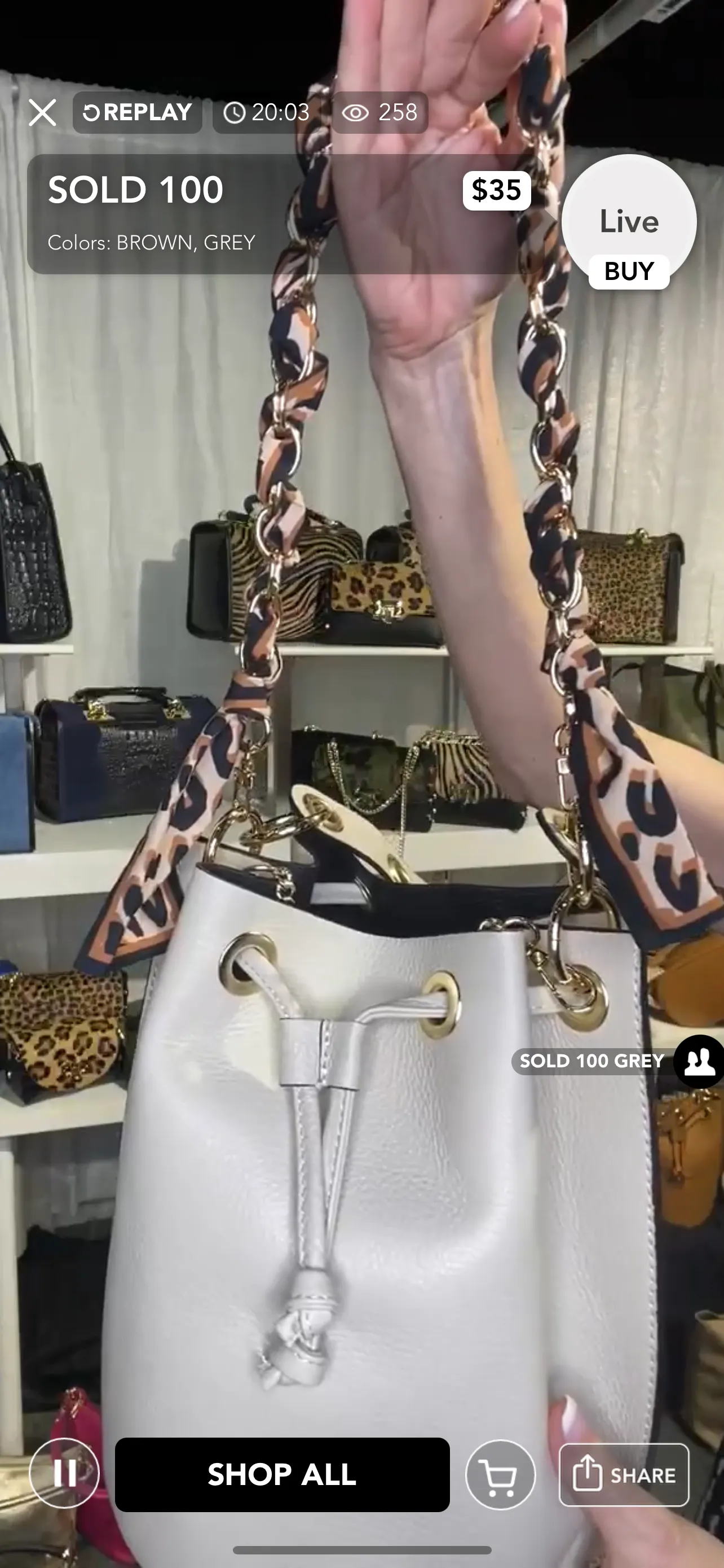 CHAIN AND FABRIC HANDBAG STRAP