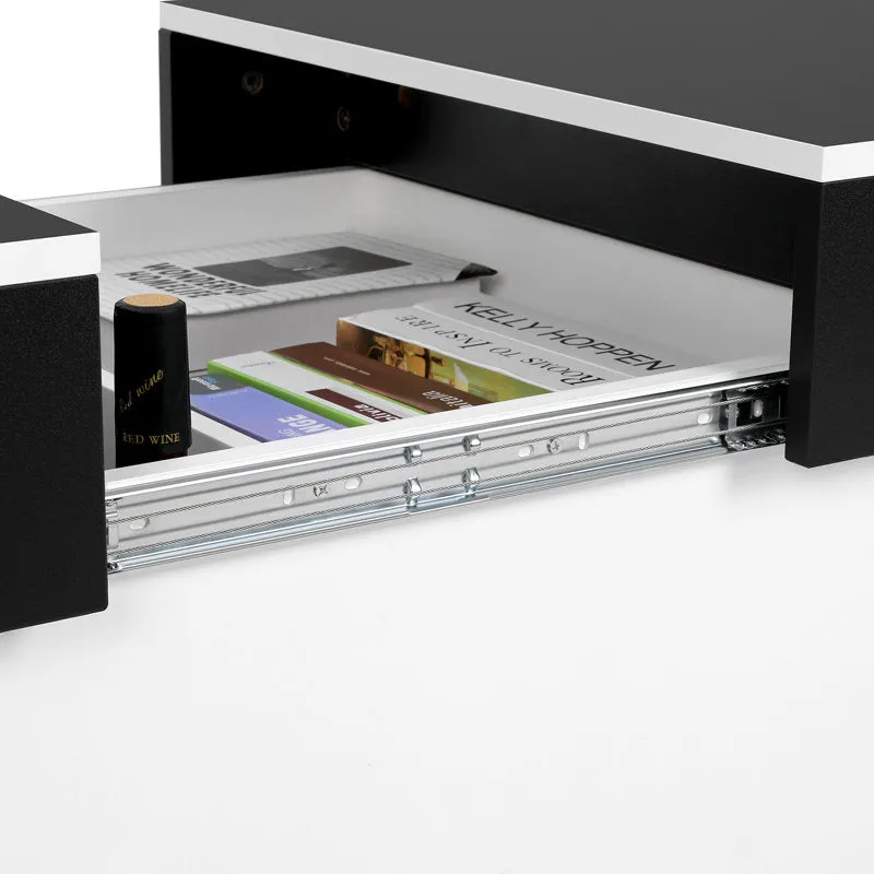 Coffee Table for Living Room, Modern High-Gloss Coffee Table with Hidden Storage