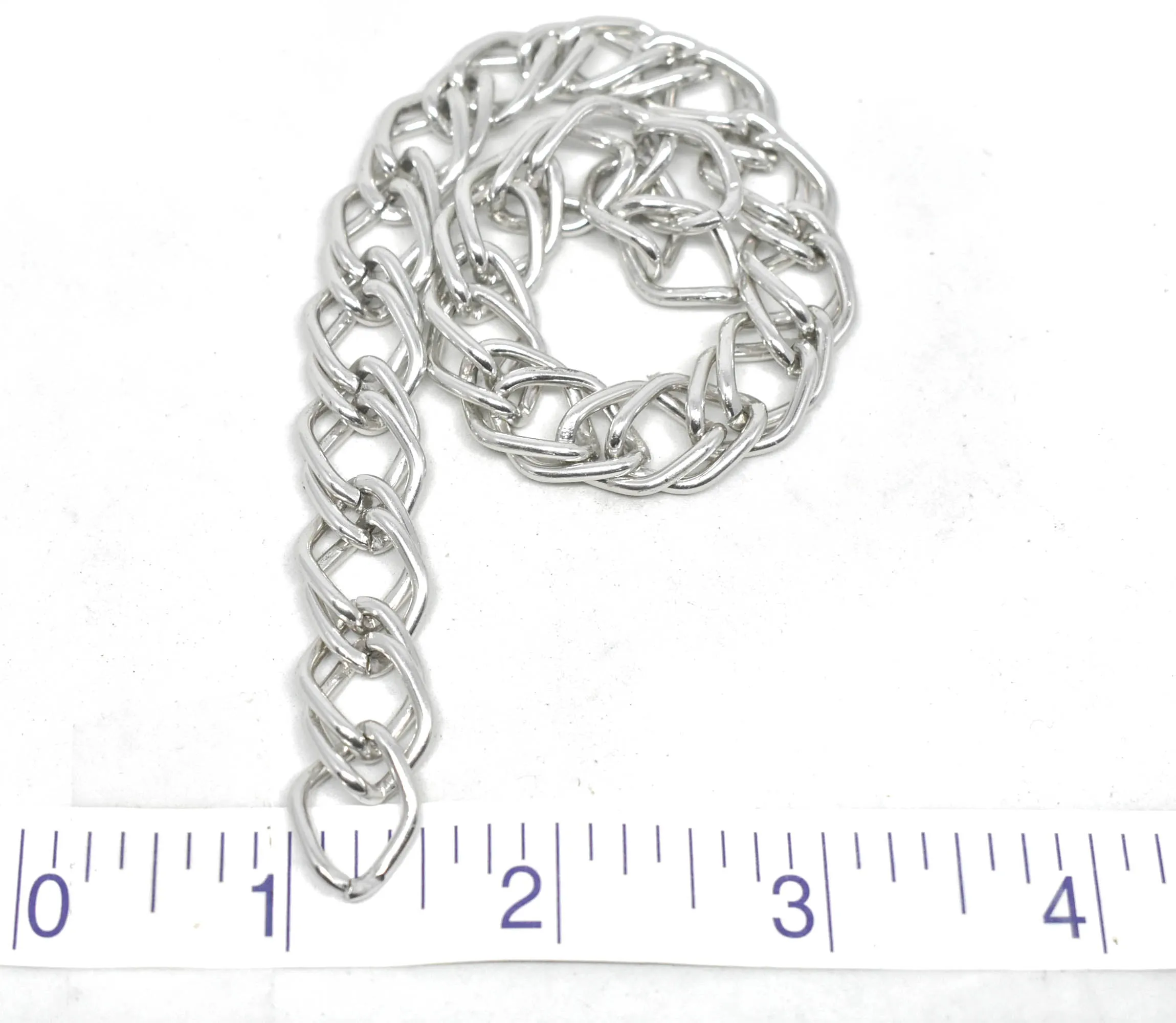 Double Layer Silver Aluminum Chain 0.50" (13 mm) - 1 Yard