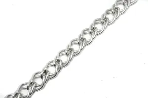 Double Layer Silver Aluminum Chain 0.50" (13 mm) - 1 Yard