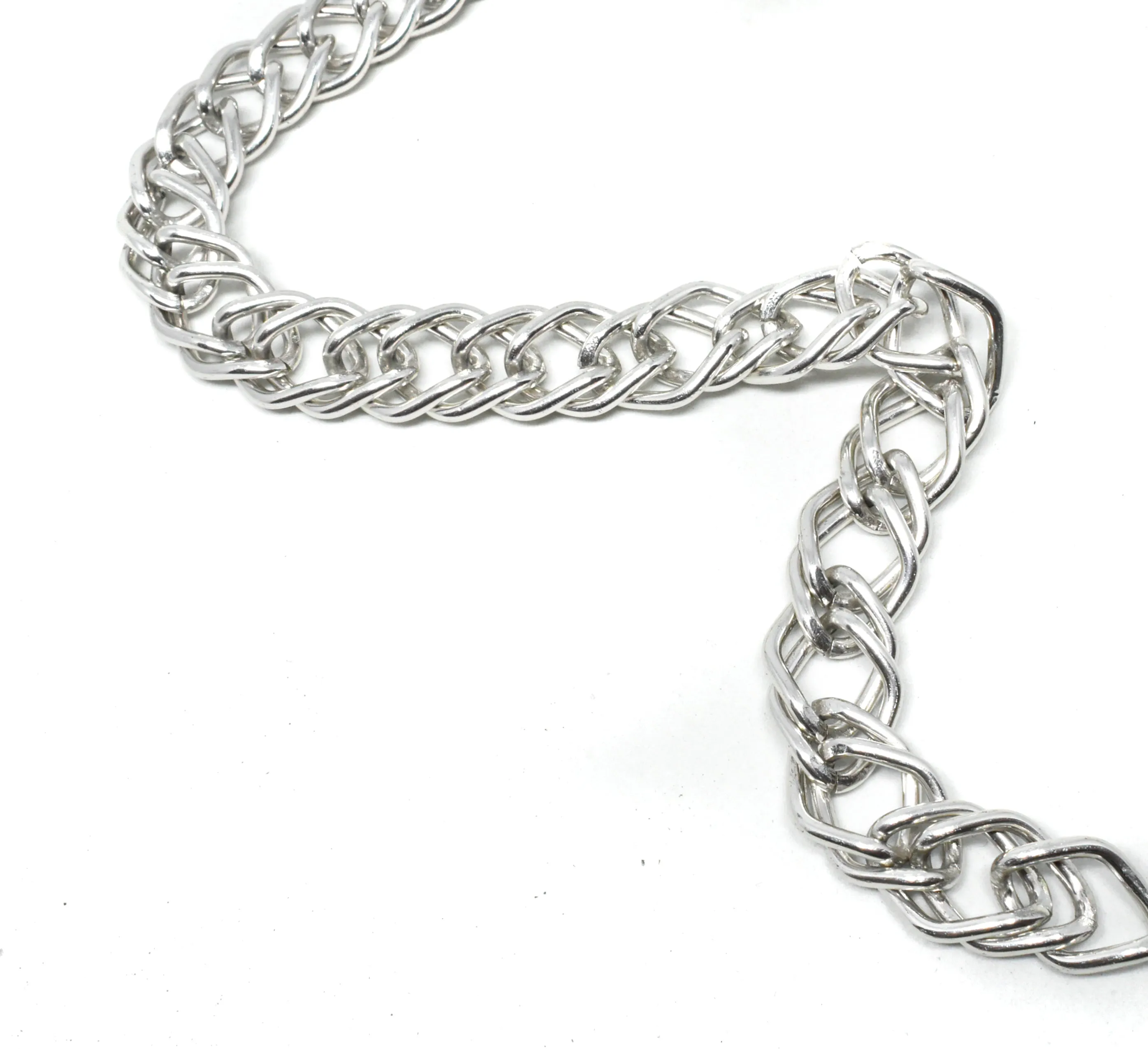 Double Layer Silver Aluminum Chain 0.50" (13 mm) - 1 Yard
