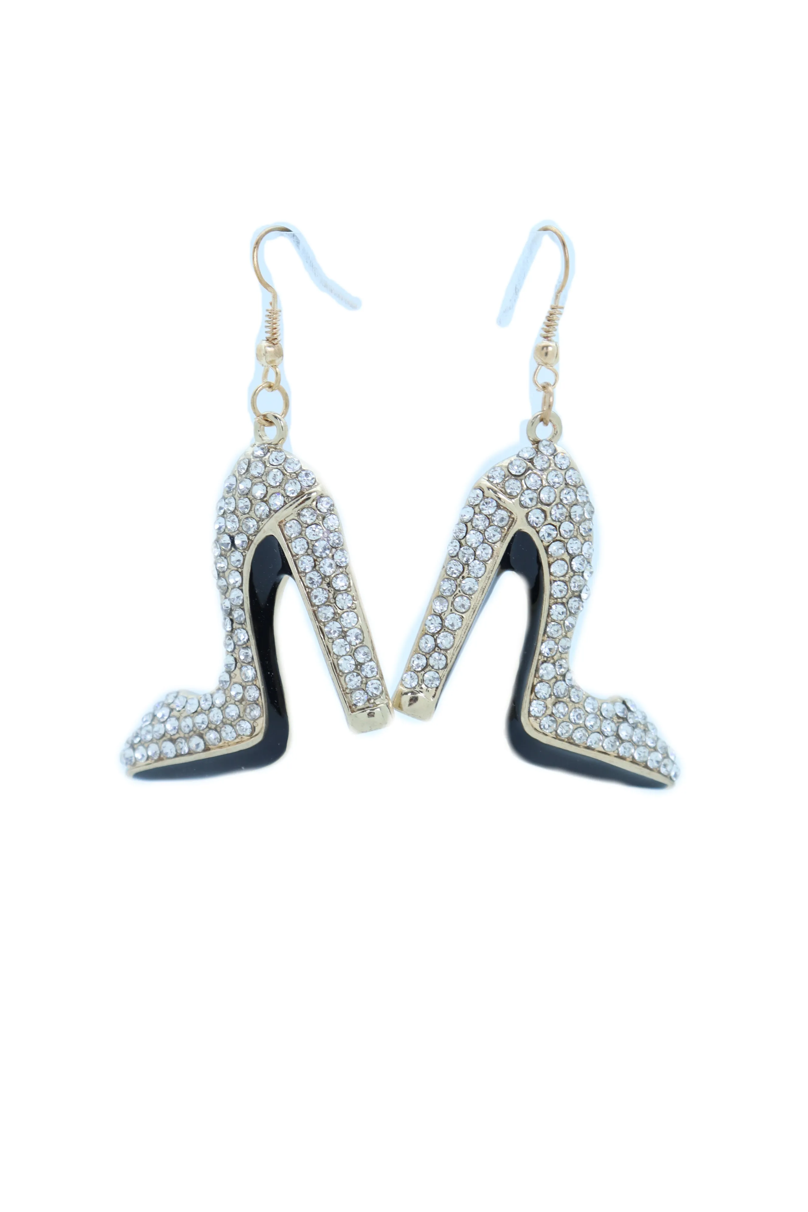 Earrings Set Gold Metal Fancy Fashion Pump Shoes Earrings Bling Sexy Party Look