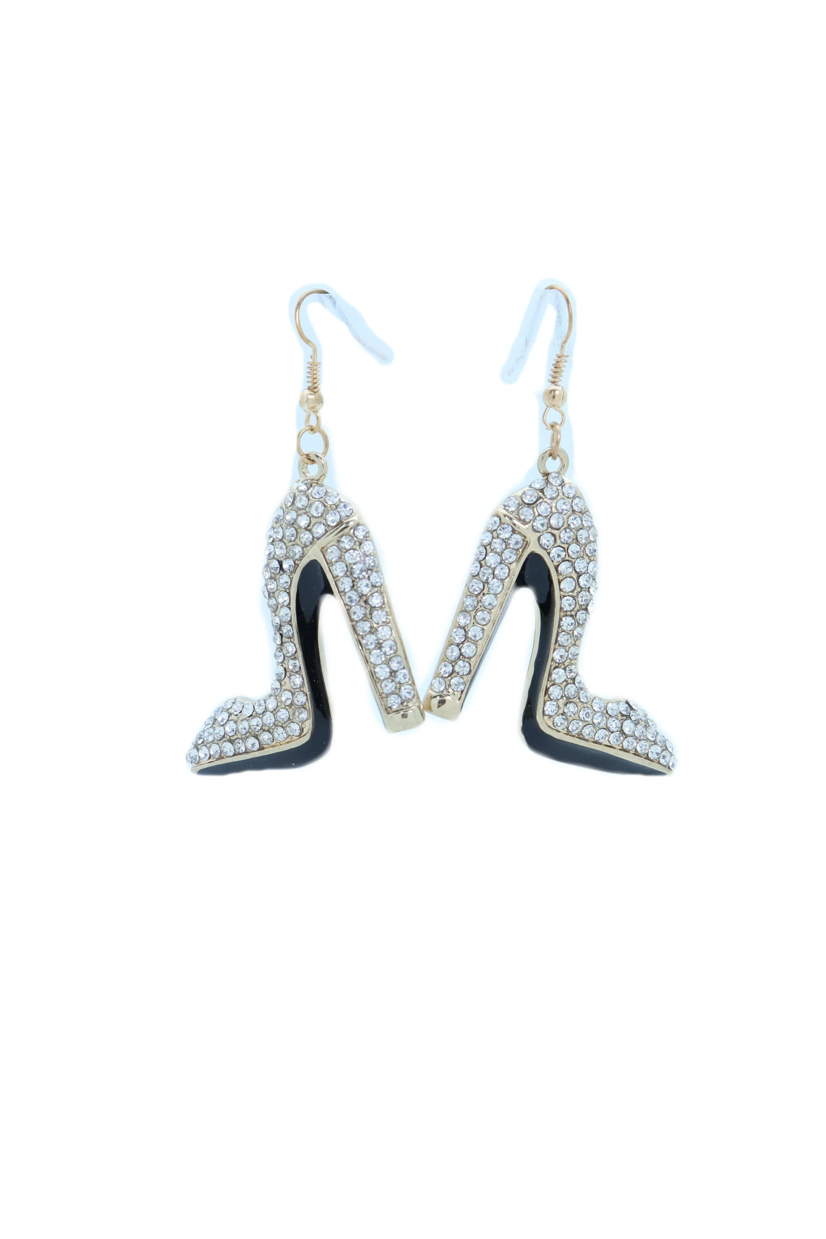 Earrings Set Gold Metal Fancy Fashion Pump Shoes Earrings Bling Sexy Party Look