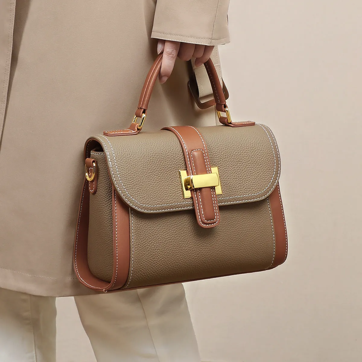Elysian Luxe One-Shoulder Handbag - Versatile Fashion with Textured Elegance