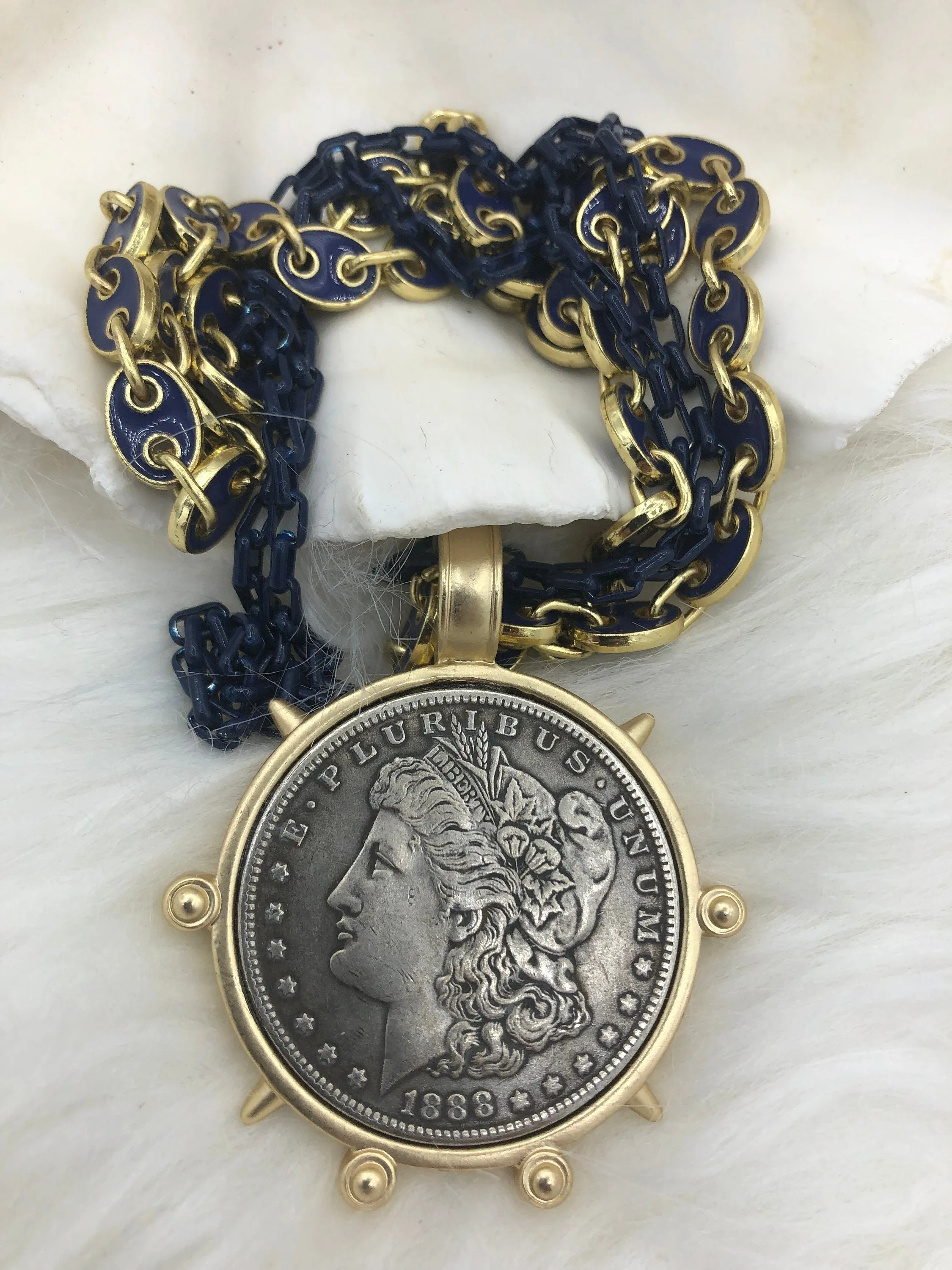 Enamel Plated Navy Paper Clip Chain, Enamel Box Chain, Enamel Chains, Blue Jewelry Chains, Link Chain, 2 styles Fast Ship