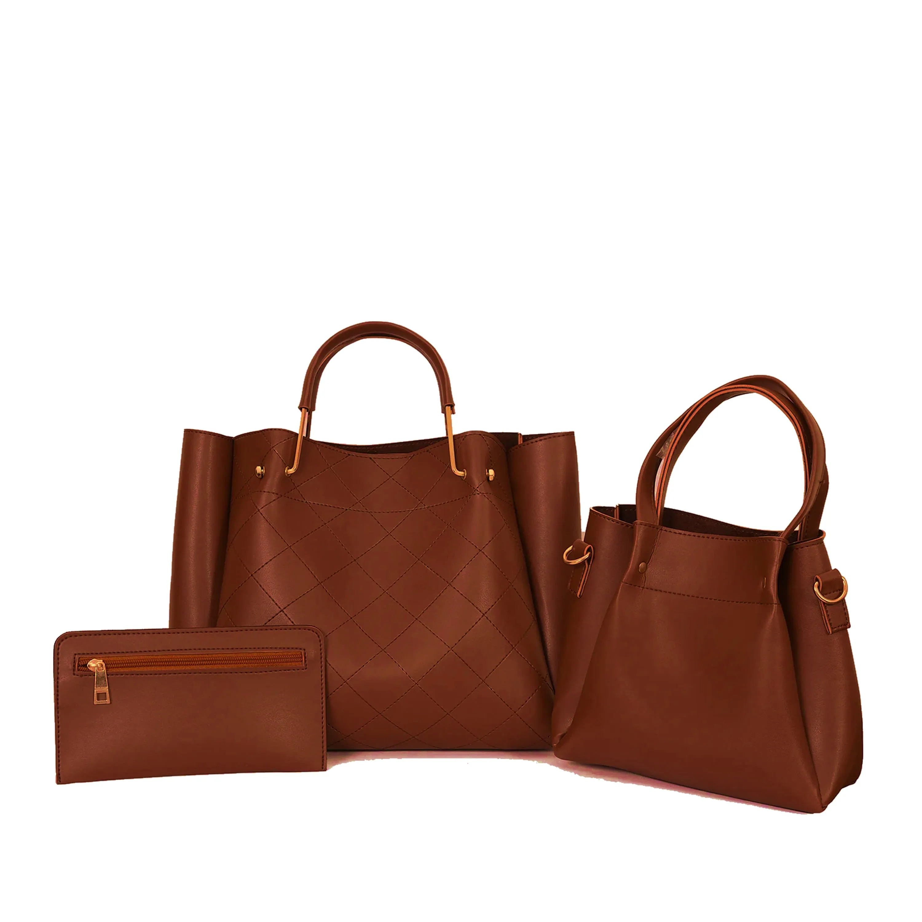 FABULOUS 5 PCS CHOCO BROWN BAG SET