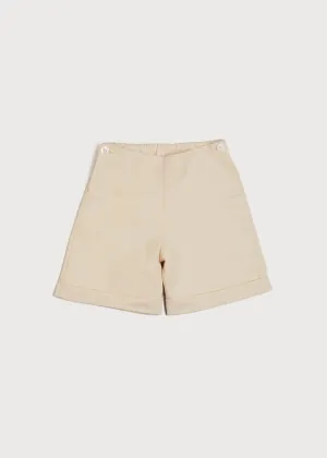 Faux Pocket Elasticated Waist Shorts in Ivory (18mths-3yrs)