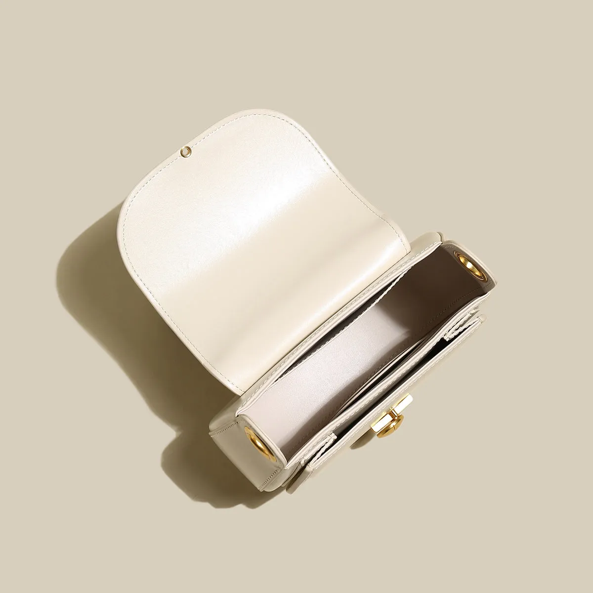 Flap Back Crescent Shoulder Bag