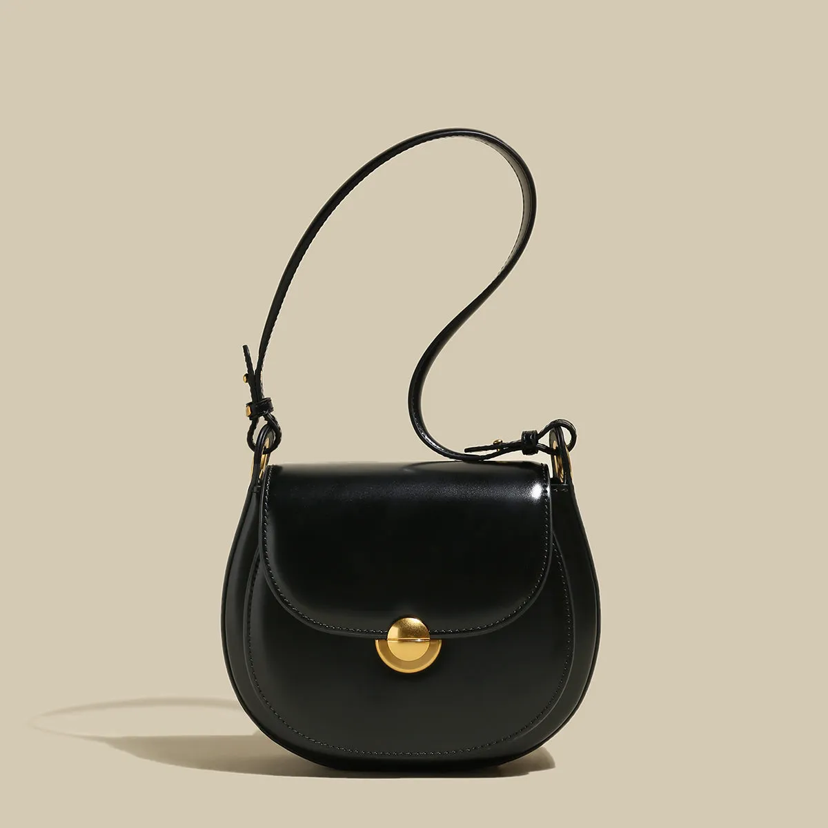 Flap Back Crescent Shoulder Bag