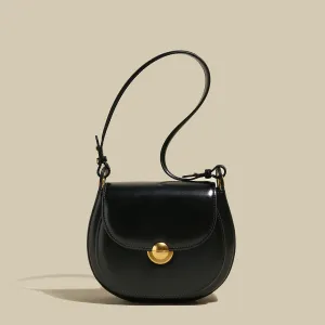 Flap Back Crescent Shoulder Bag