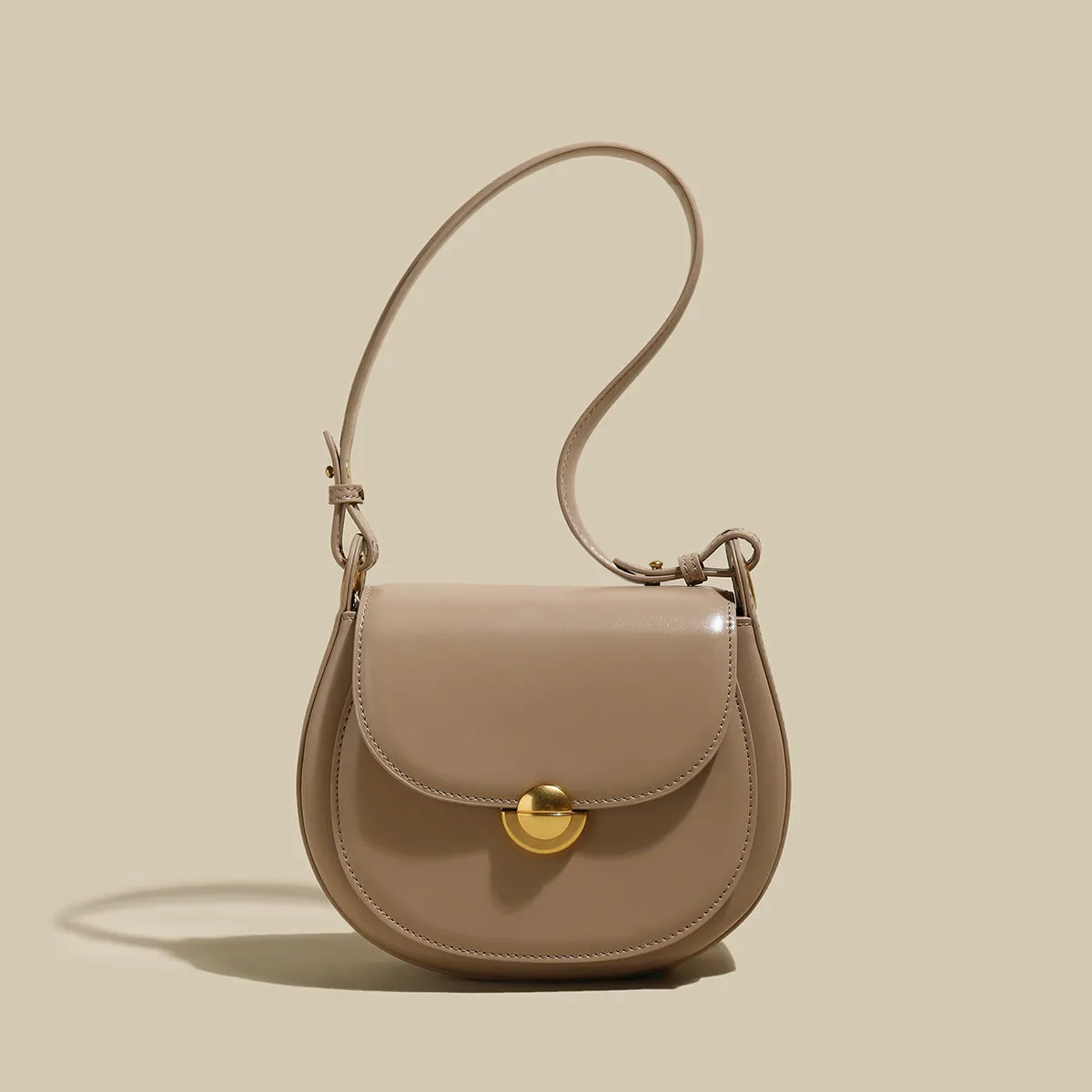 Flap Back Crescent Shoulder Bag
