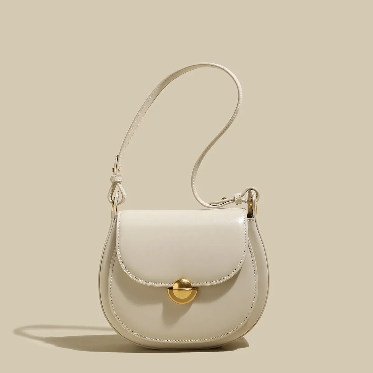 Flap Back Crescent Shoulder Bag