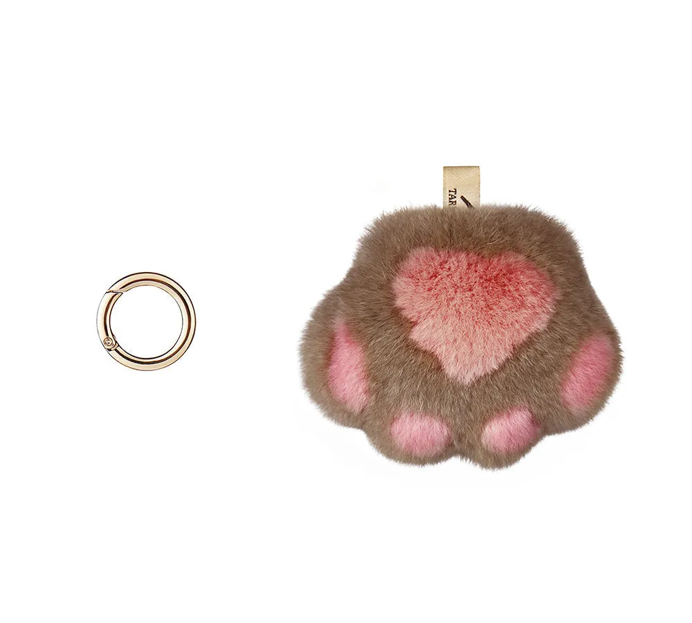 Fluffy Cat Paw Keyring