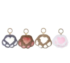Fluffy Cat Paw Keyring