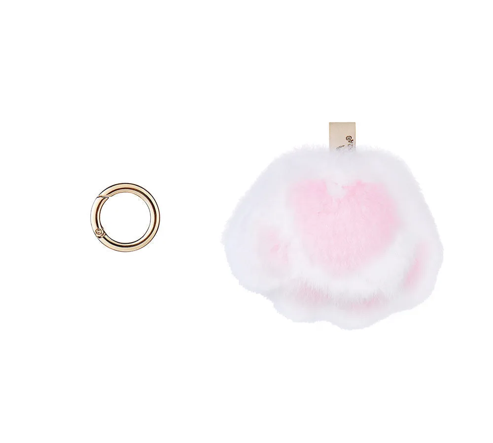 Fluffy Cat Paw Keyring