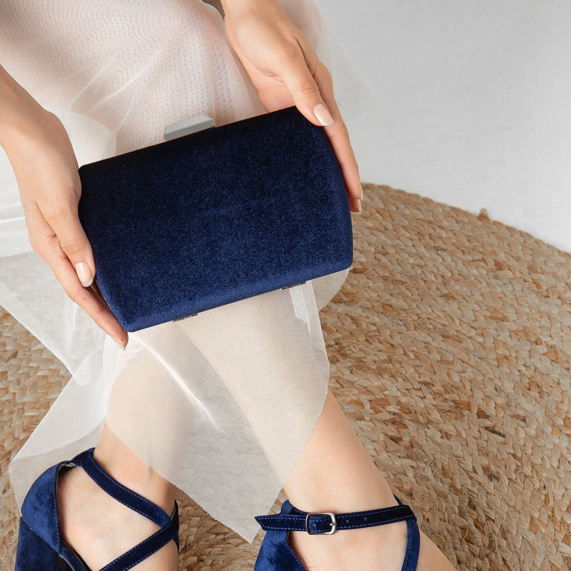Francisca - Blue Velvet Clutch