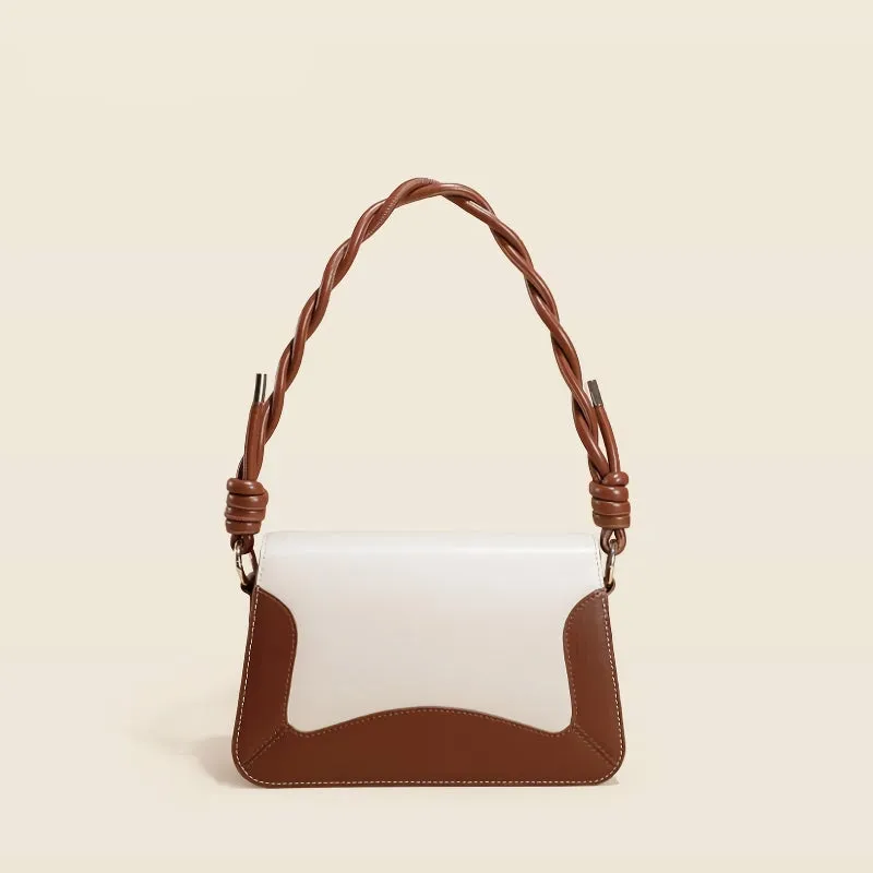 Genuine Leather Twisted Rope Handbag