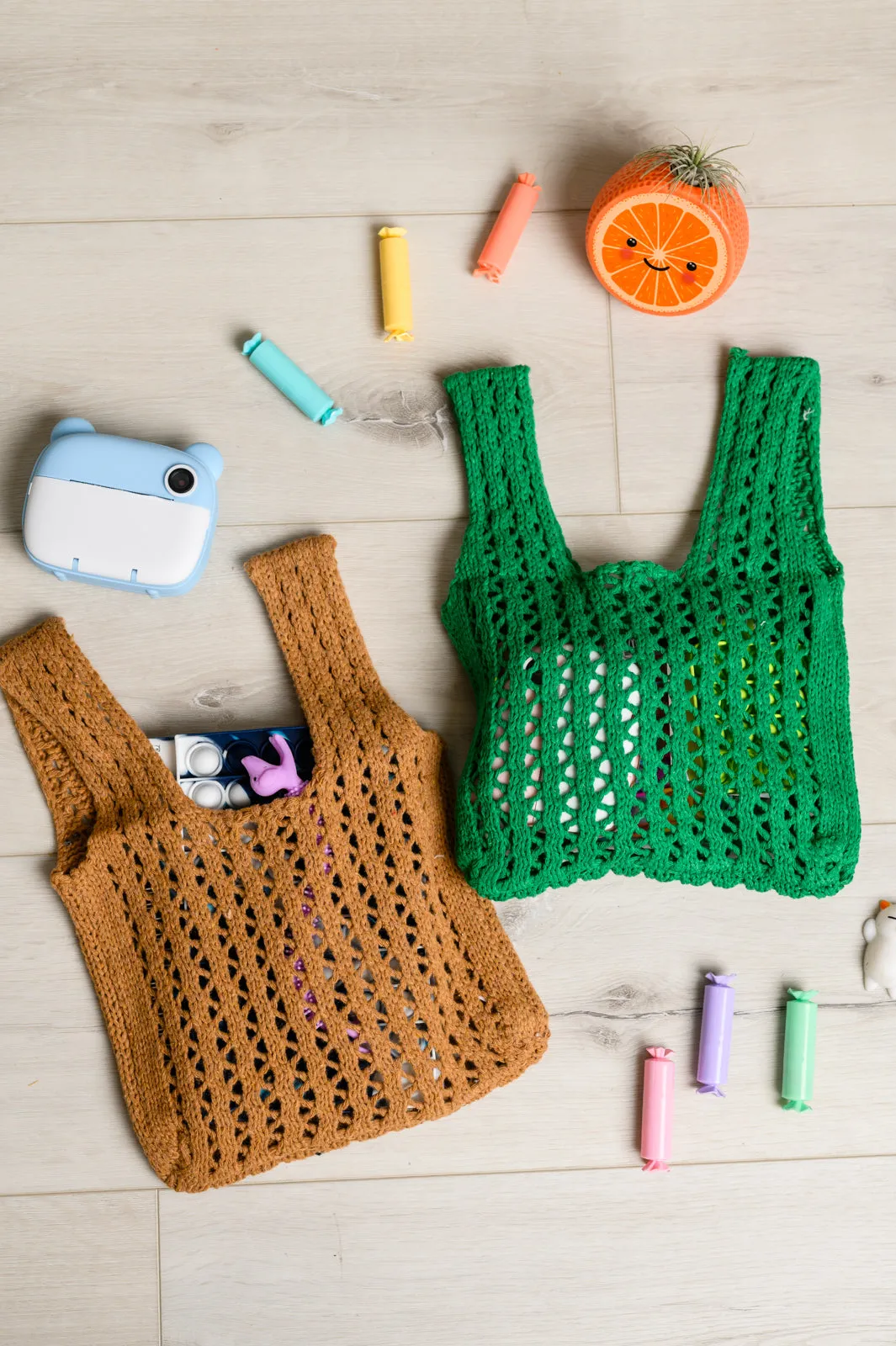 Girls Day Open Weave Bag in Tan - 11/25