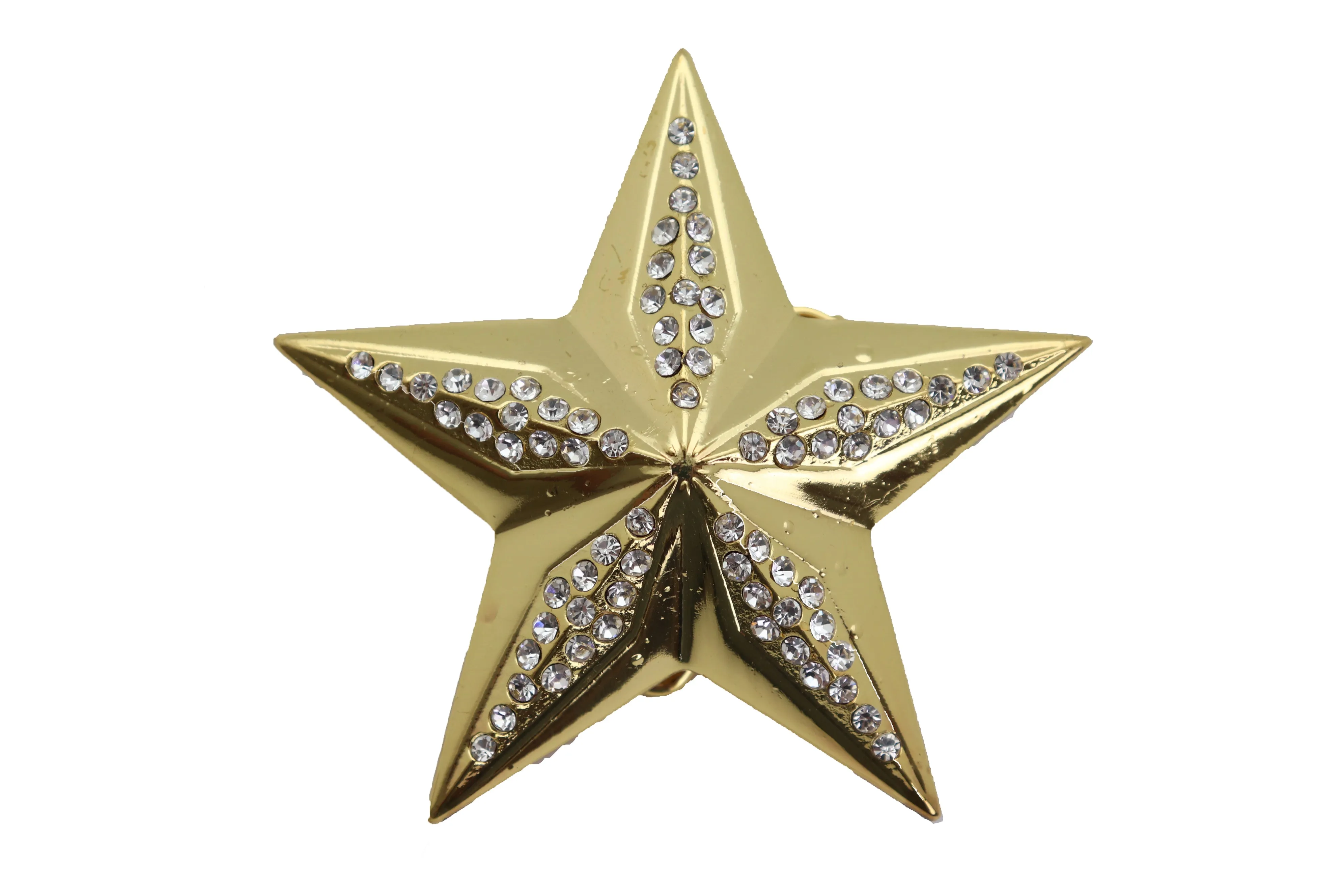 Gold Metal Western Style Texas Lone Star Bling TX Belt Buckle