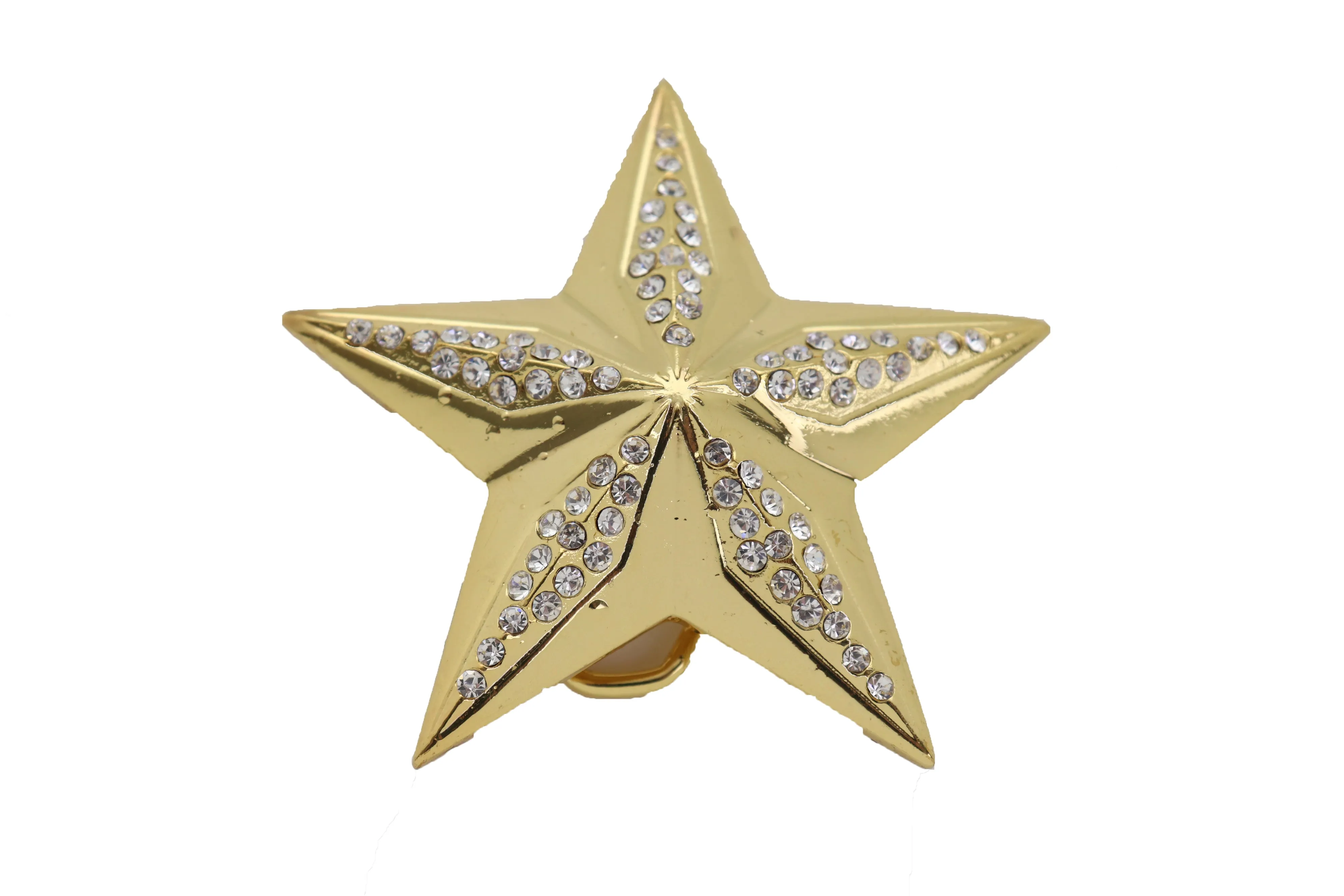Gold Metal Western Style Texas Lone Star Bling TX Belt Buckle