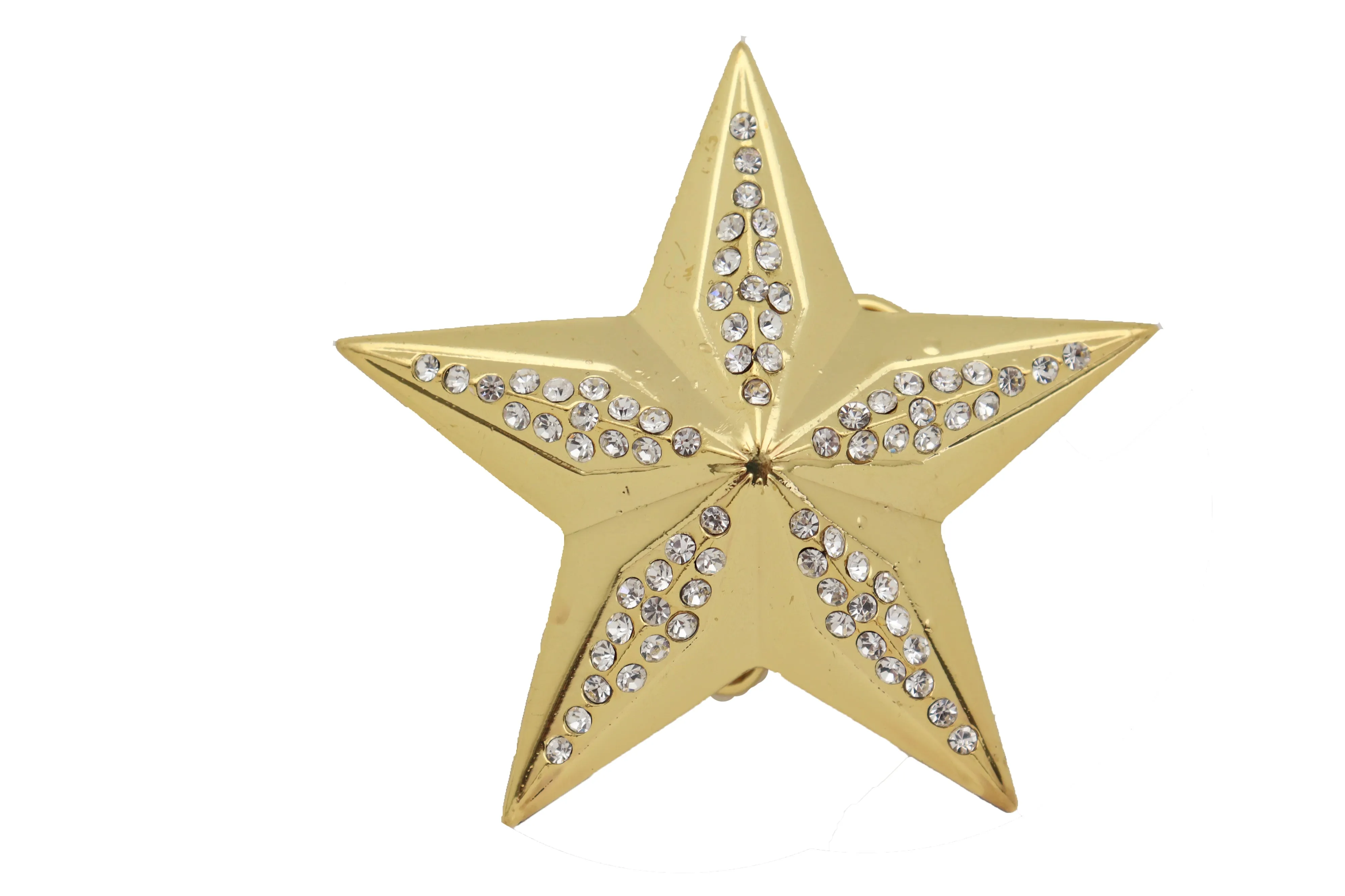 Gold Metal Western Style Texas Lone Star Bling TX Belt Buckle