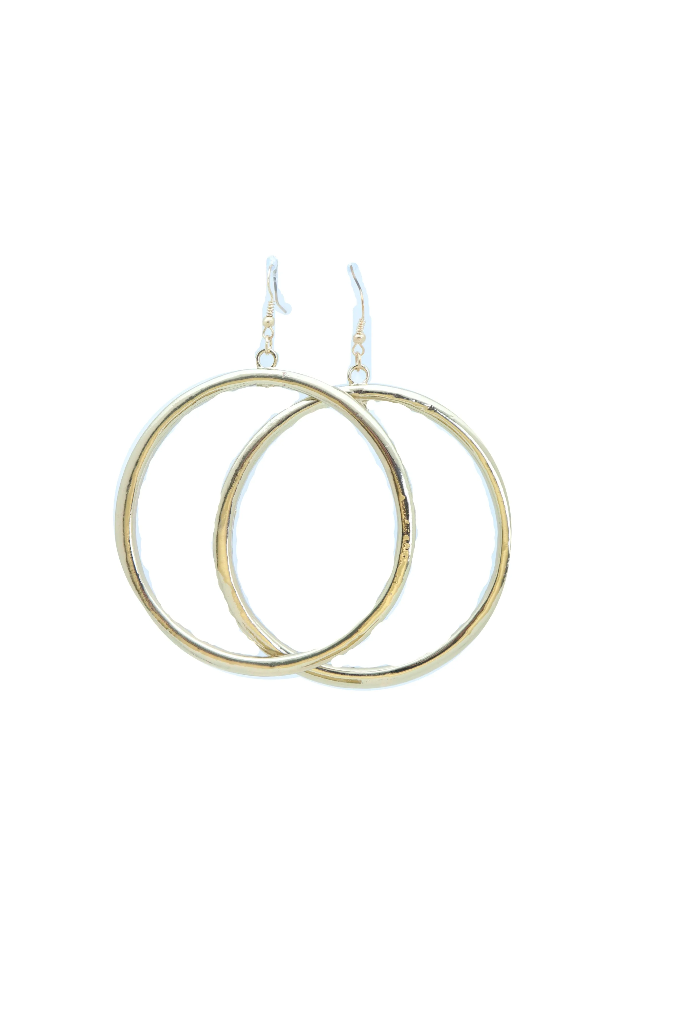 Gold Thick Hoop Ring Dangle Earrings