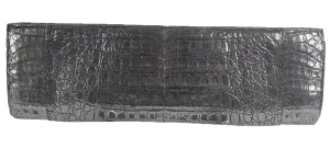 Gunmetal Crocodile Clutch