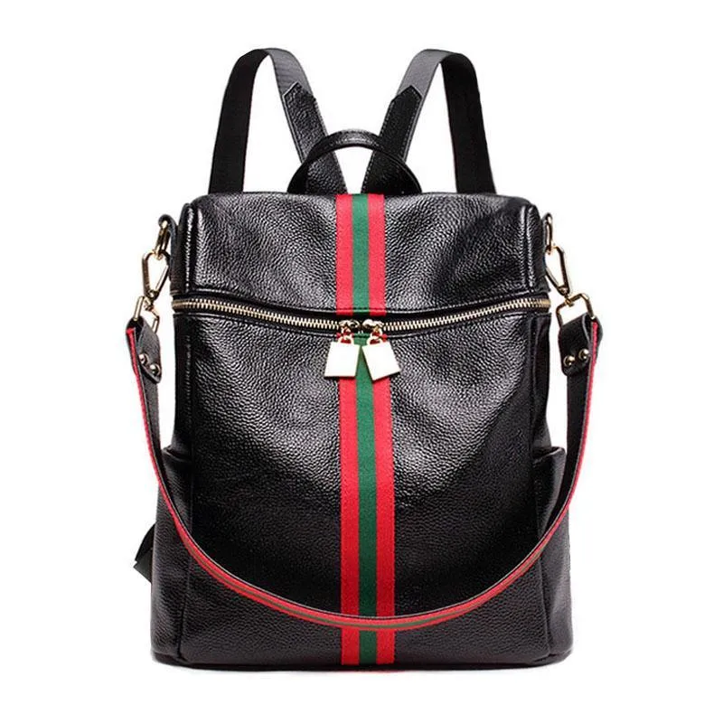 Hit color ribbon shoulder bag casual handbag fashion wild school Korean backpack