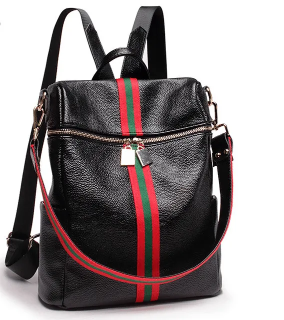 Hit color ribbon shoulder bag casual handbag fashion wild school Korean backpack