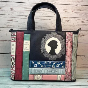 Jane Austen Books Design Multiway Handbag in Navy