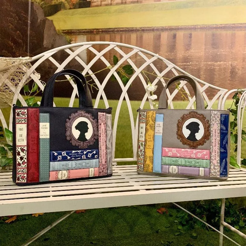 Jane Austen Books Design Multiway Handbag in Navy