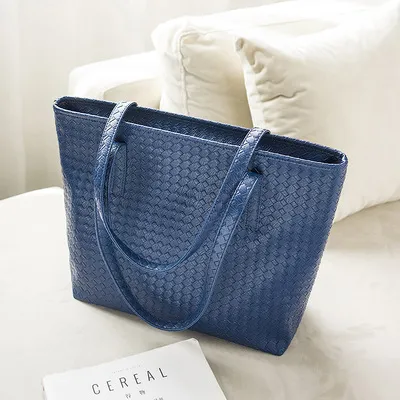 Large-capacity female bag woven shoulder bag