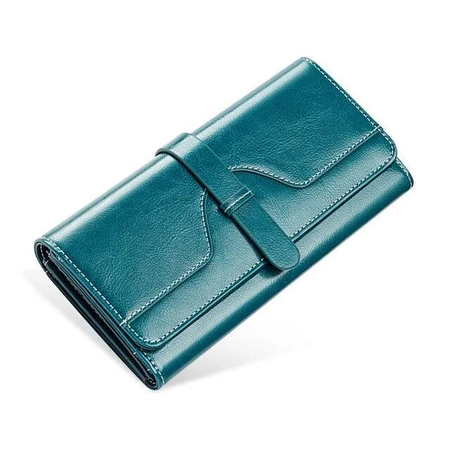 Large capacity leather hand bag