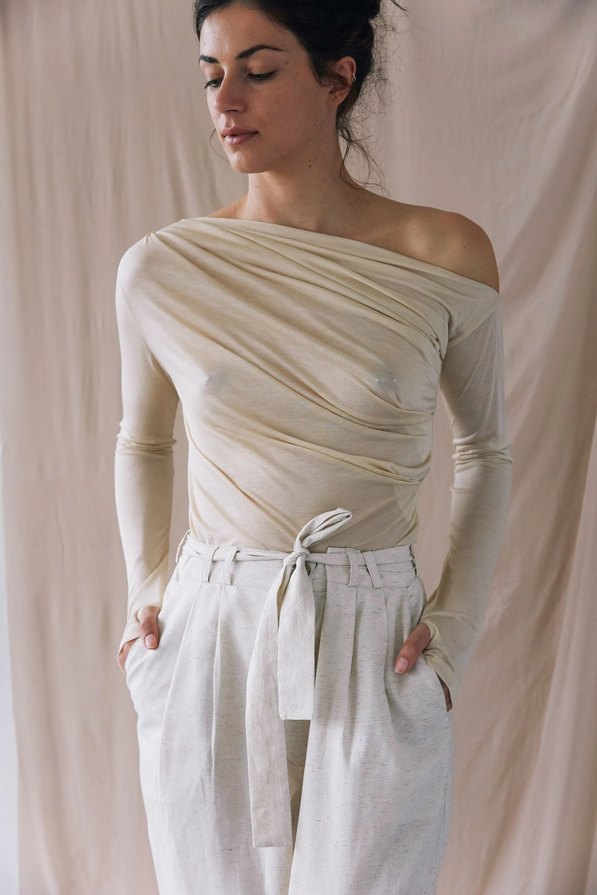long sleeve top cashew
