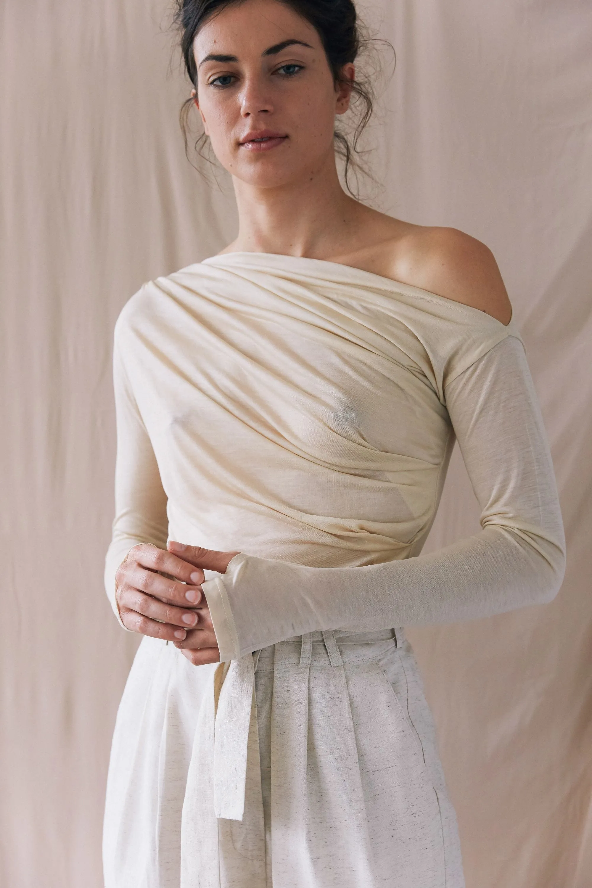 long sleeve top cashew