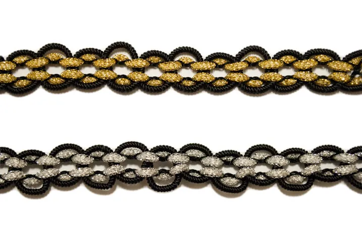 Metallic Braided Gimp 3/8" - by the yard
