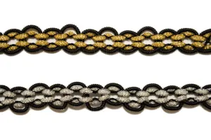Metallic Braided Gimp 3/8" - by the yard
