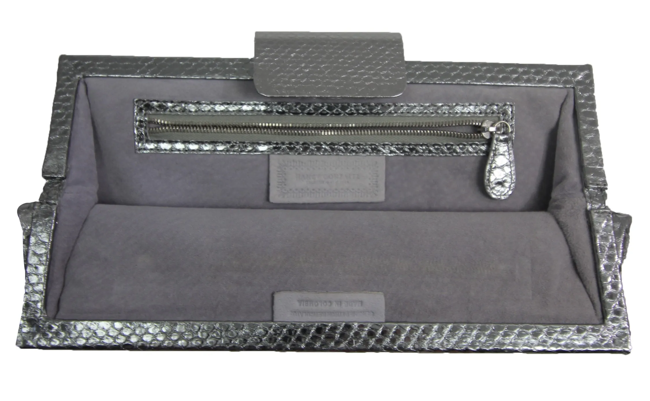 Nancy Gonzalez | Silver Snakeskin clutch